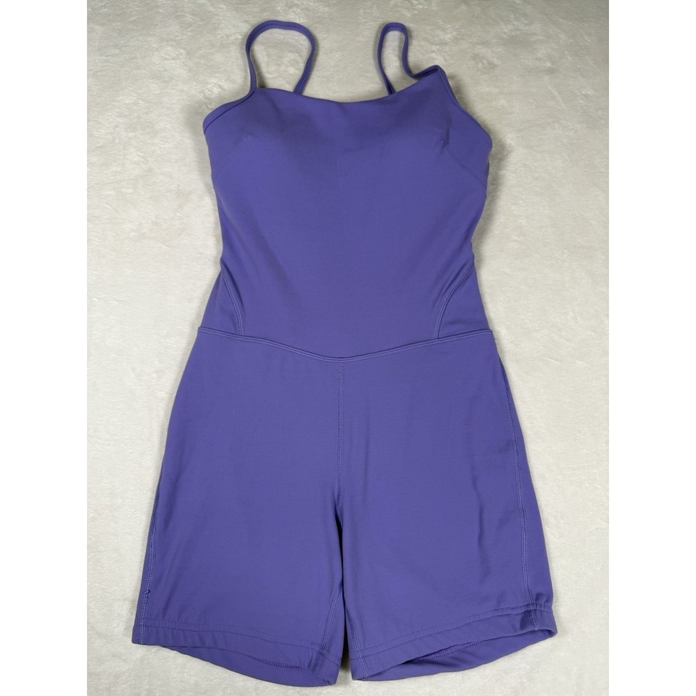 Lululemon Align Bodysuit 6" Womens Size 6 Purple Crisscross Back Romper